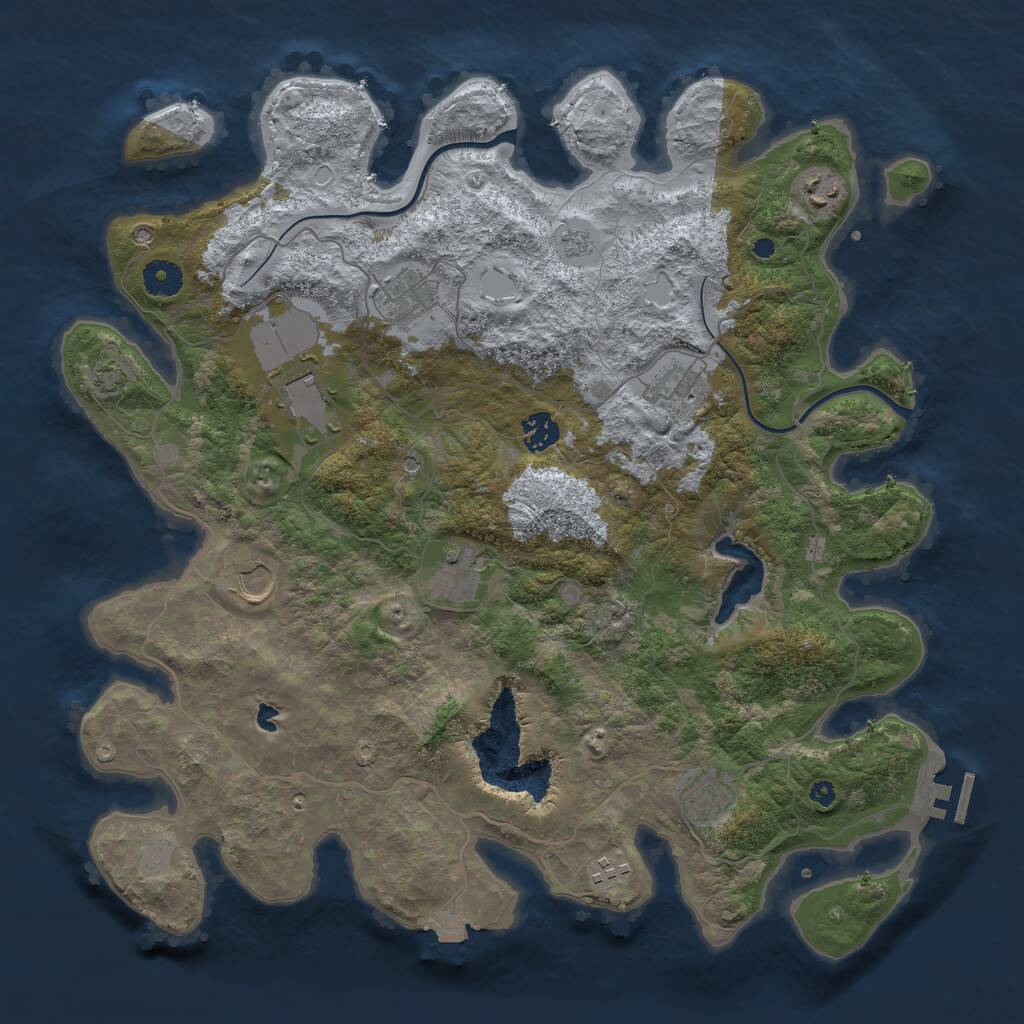 Rust Map: Procedural Map, Size: 4000, Seed: 587090, 14 Monuments