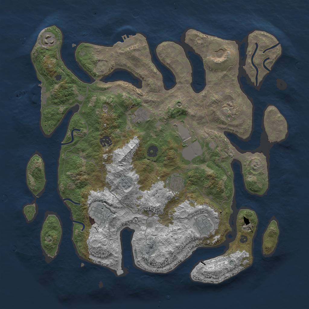 Rust Map: Procedural Map, Size: 4000, Seed: 809362, 18 Monuments