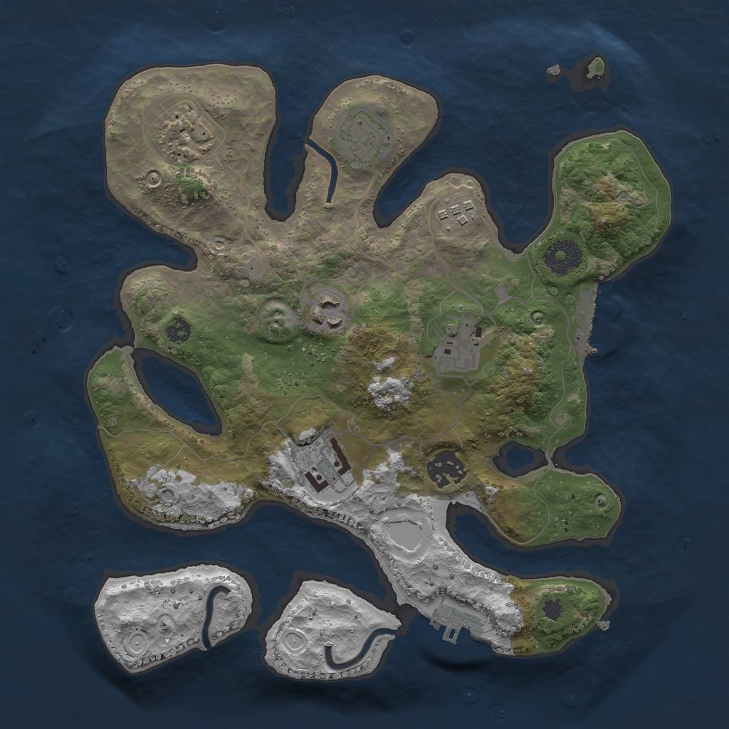 Rust Map: Procedural Map, Size: 3000, Seed: 522498704, 14 Monuments