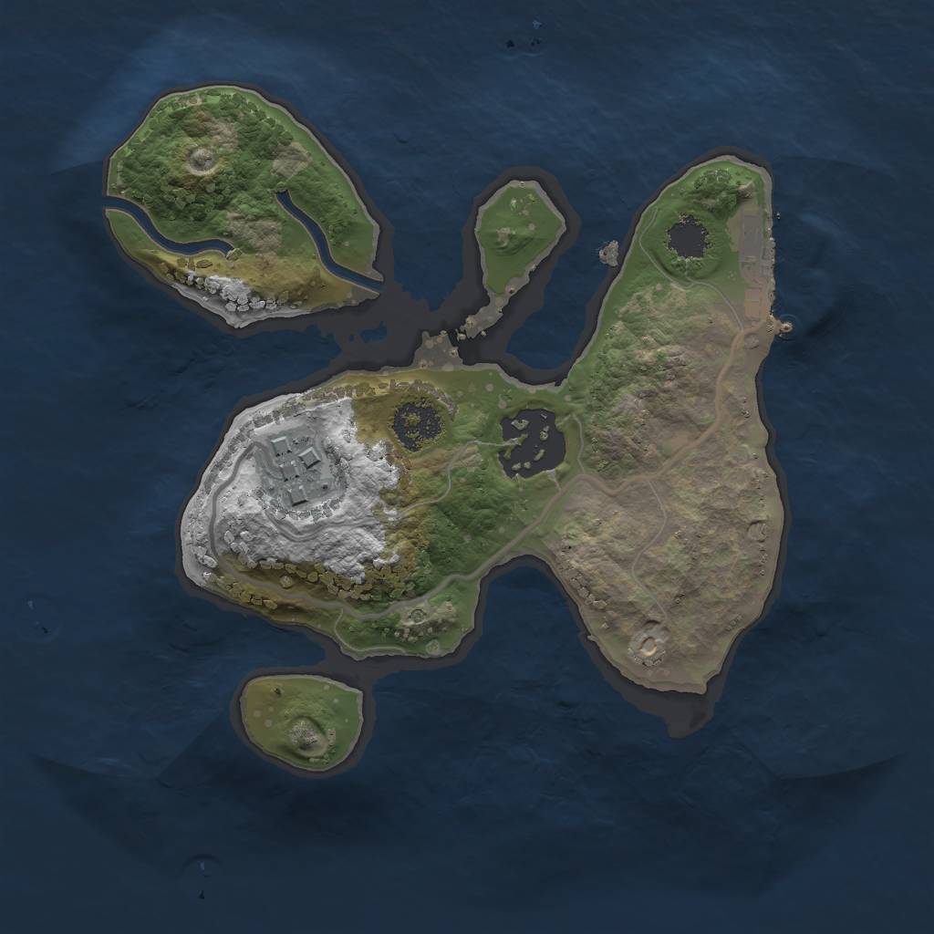 Rust Map: Procedural Map, Size: 2000, Seed: 1321793397, 8 Monuments