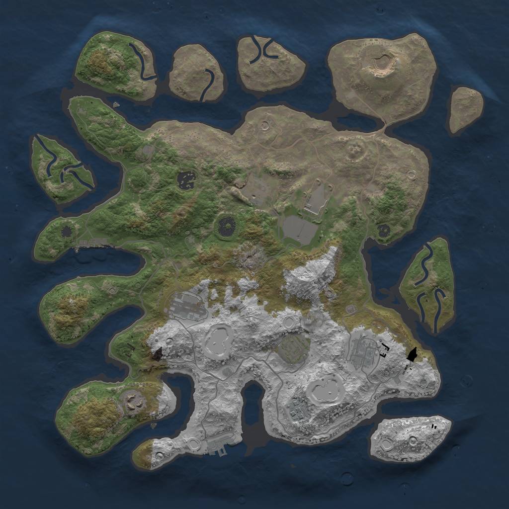 Rust Map: Procedural Map, Size: 4000, Seed: 946856, 17 Monuments
