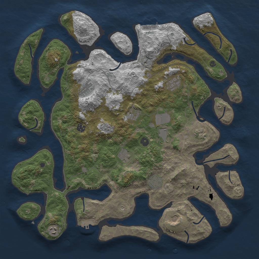 Rust Map: Procedural Map, Size: 4500, Seed: 20609, 19 Monuments