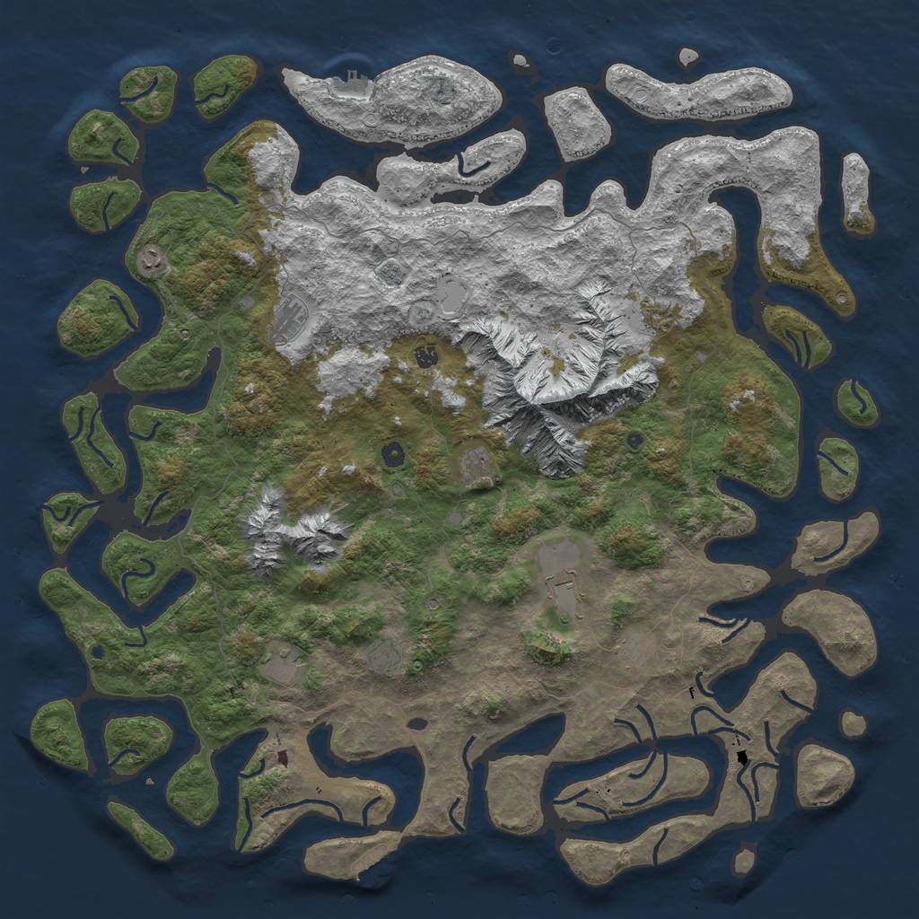 Rust Map: Procedural Map, Size: 6000, Seed: 1568514872, 18 Monuments