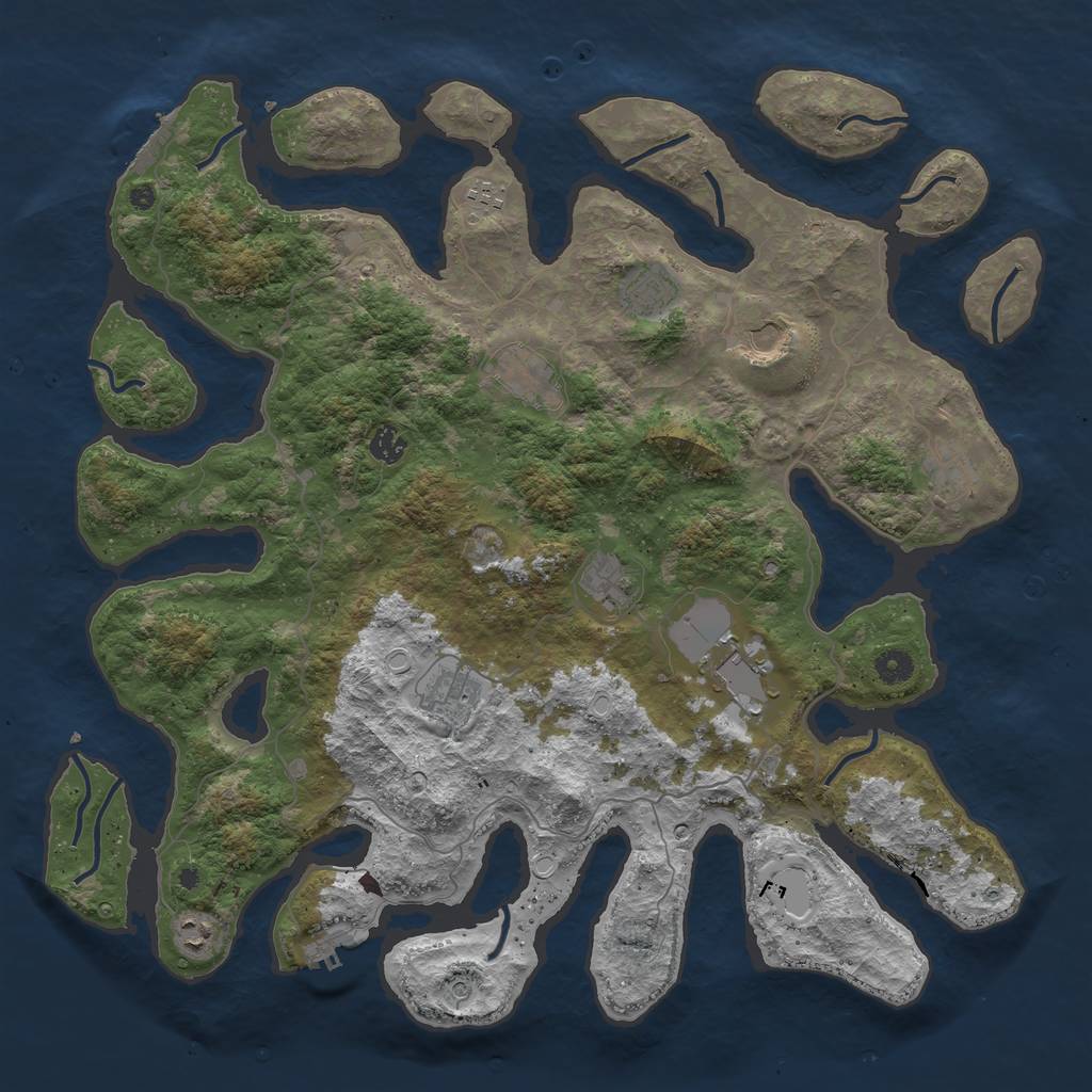 Rust Map: Procedural Map, Size: 4500, Seed: 230174383, 18 Monuments