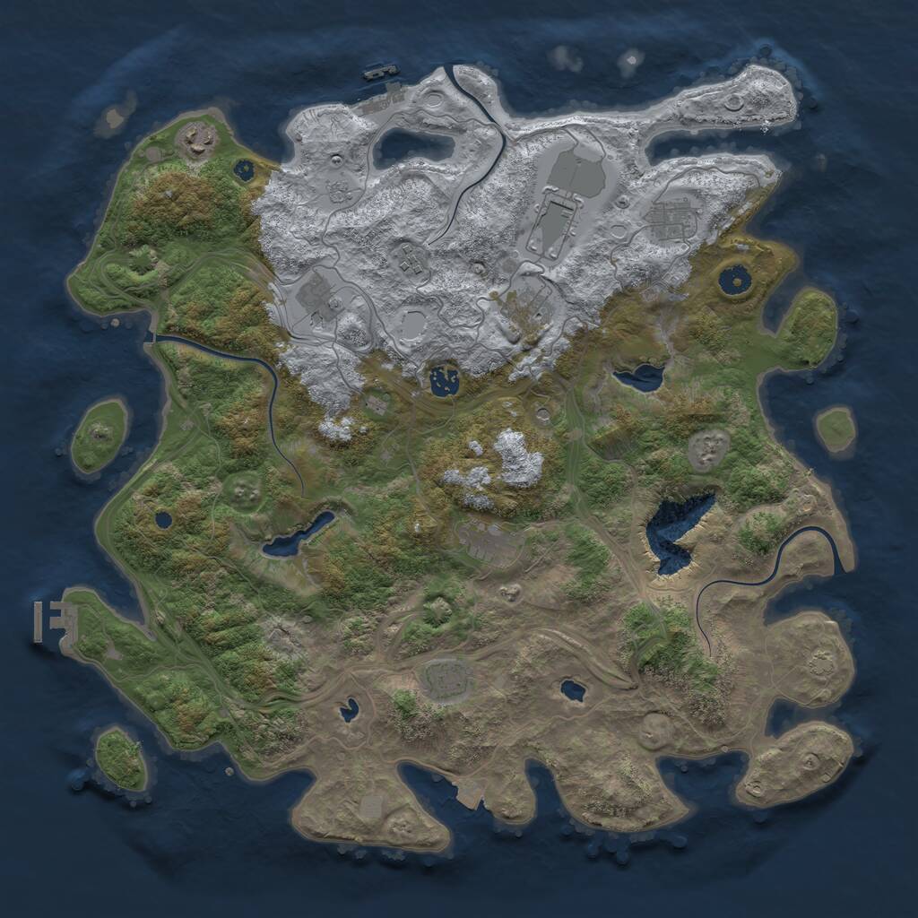 Rust Map: Procedural Map, Size: 4500, Seed: 748202, 15 Monuments