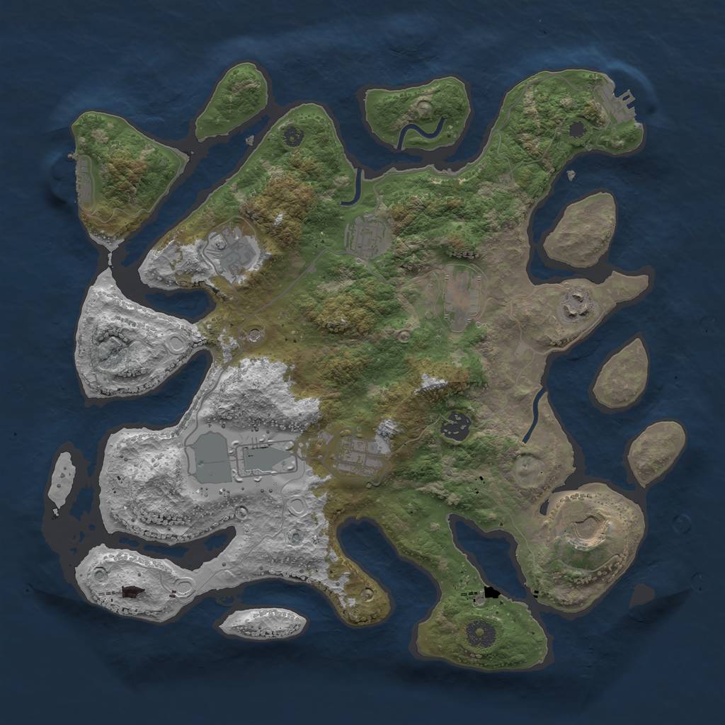 Rust Map: Procedural Map, Size: 3750, Seed: 6577843, 16 Monuments