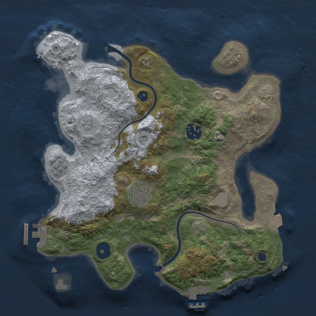 Rust Map: Procedural Map, Size: 3000, Seed: 840356, 9 Monuments