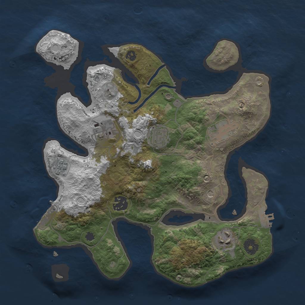 Rust Map: Procedural Map, Size: 3000, Seed: 840356, 14 Monuments