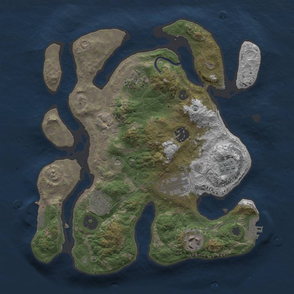 Rust Map: Procedural Map, Size: 3000, Seed: 572718, 14 Monuments