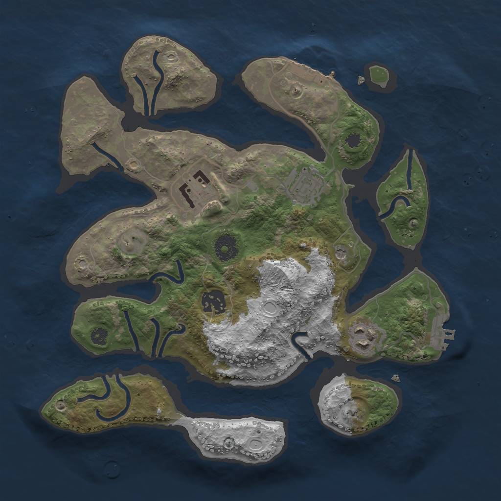 Rust Map: Procedural Map, Size: 3000, Seed: 175869, 12 Monuments