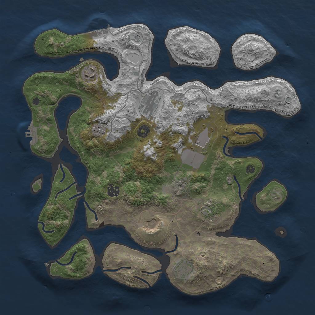 Rust Map: Procedural Map, Size: 3700, Seed: 4222, 16 Monuments