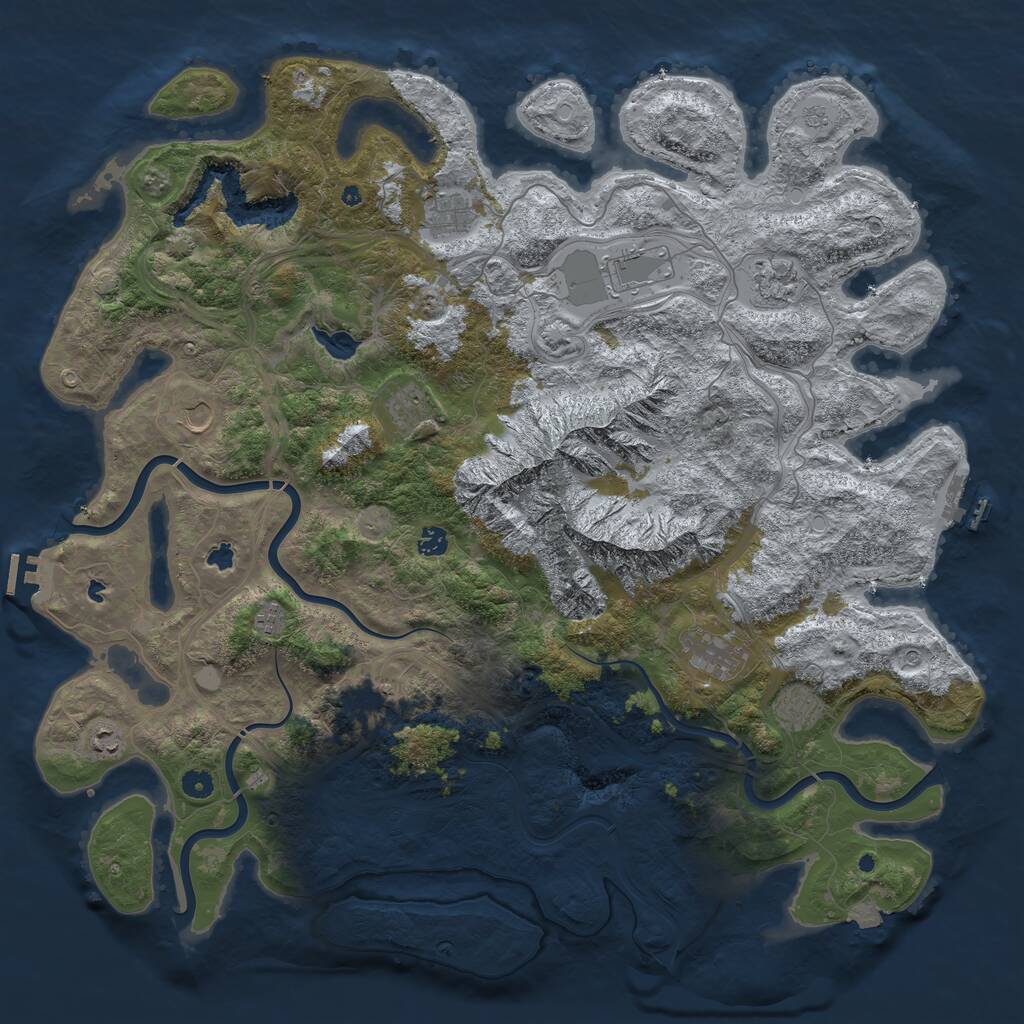 Rust Map: Procedural Map, Size: 5000, Seed: 39847564, 17 Monuments