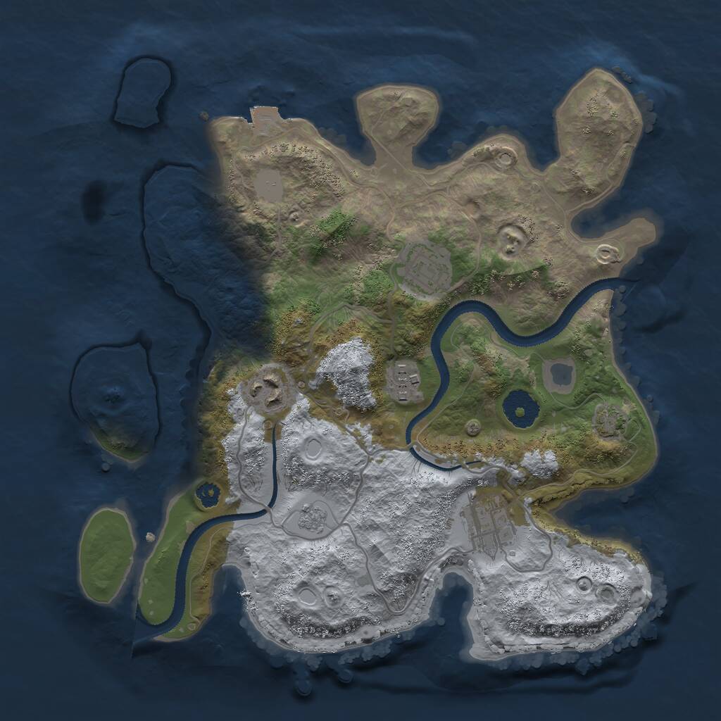 Rust Map: Procedural Map, Size: 3000, Seed: 106805903, 7 Monuments