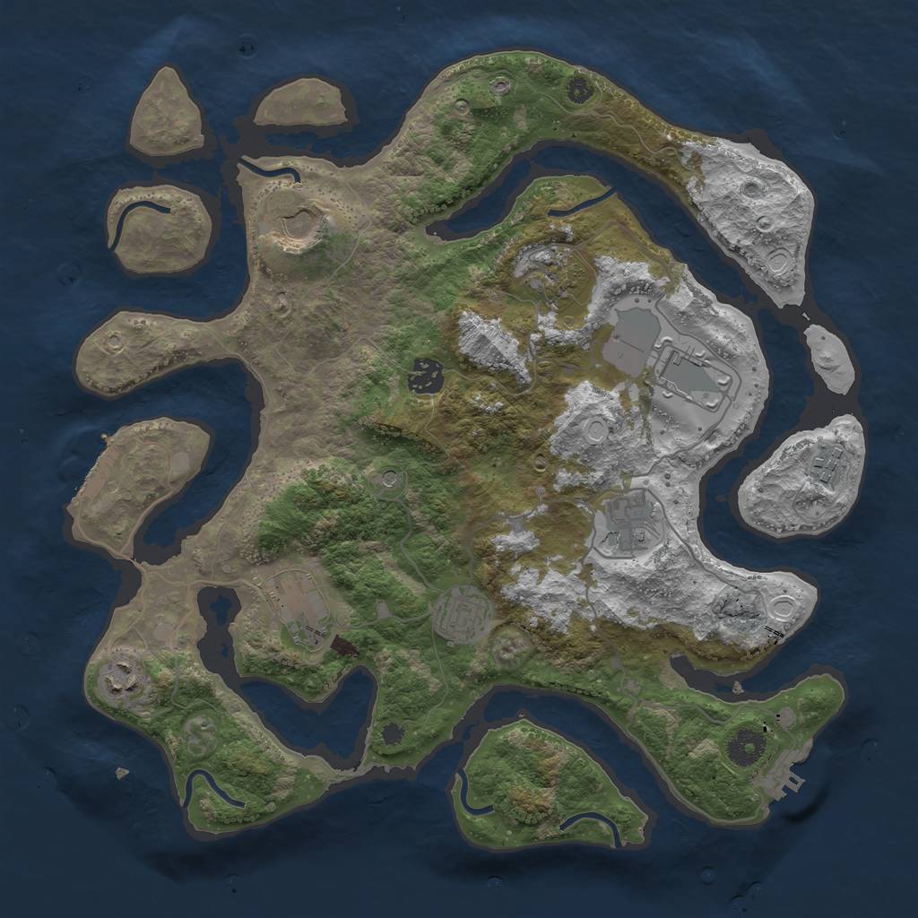 Rust Map: Procedural Map, Size: 3700, Seed: 29, 17 Monuments