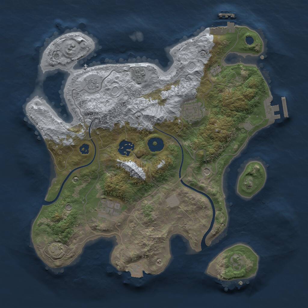 Rust Map: Procedural Map, Size: 3000, Seed: 126516, 10 Monuments