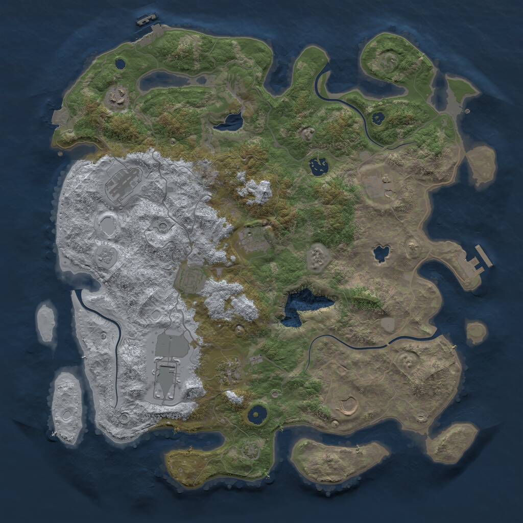 Rust Map: Procedural Map, Size: 4200, Seed: 1382288465, 15 Monuments