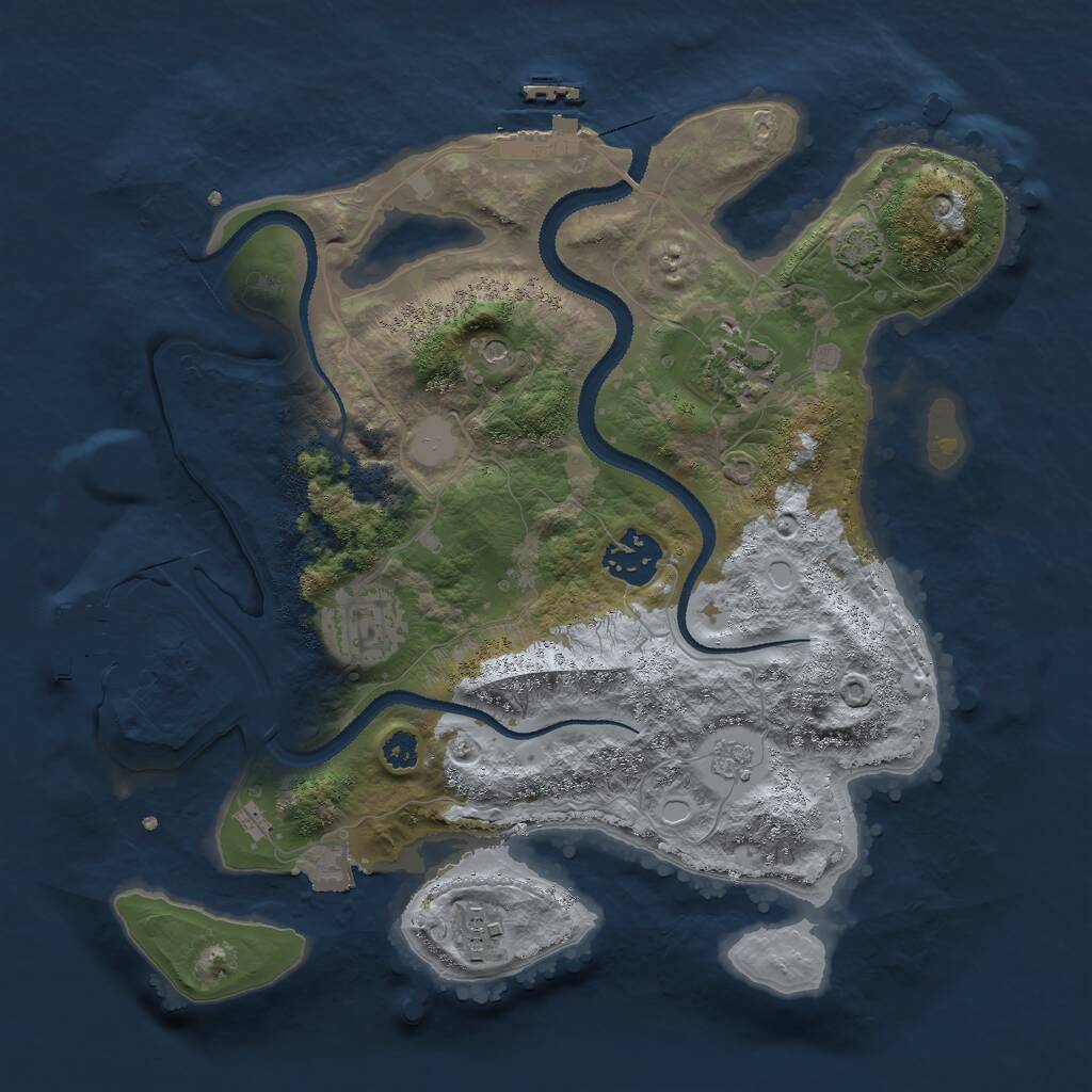 Rust Map: Procedural Map, Size: 3000, Seed: 523104, 10 Monuments