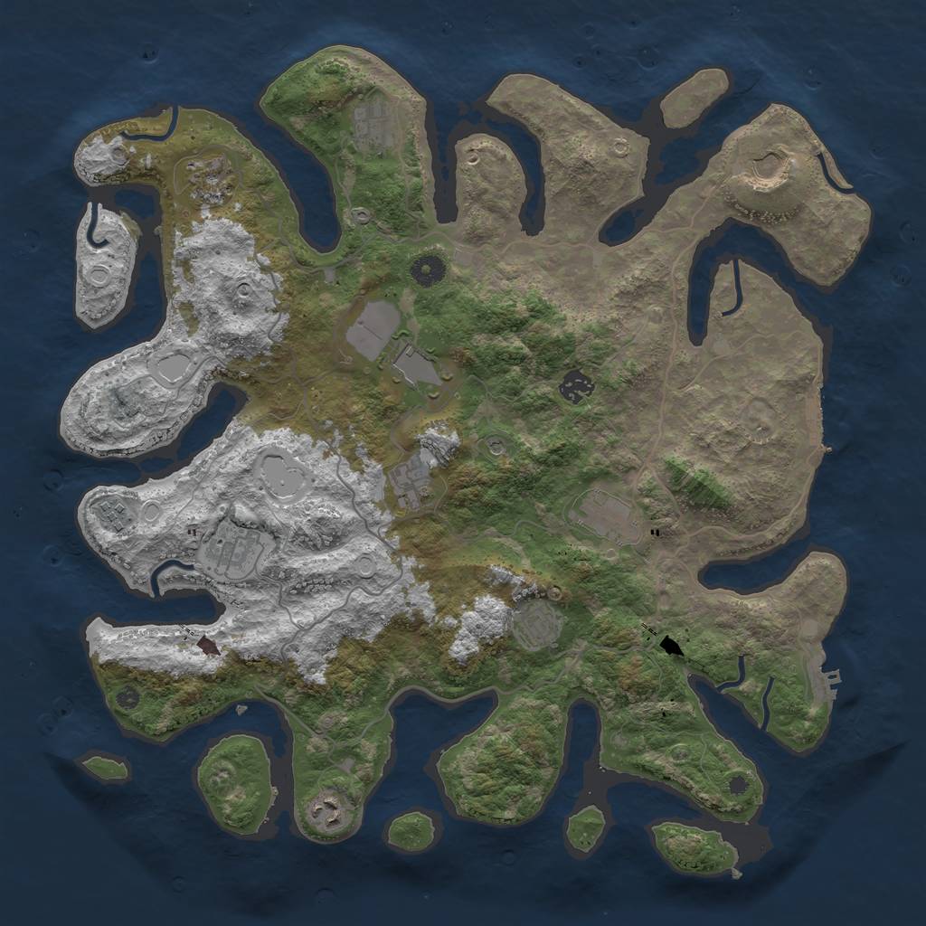 Rust Map: Procedural Map, Size: 4250, Seed: 1012974664, 19 Monuments