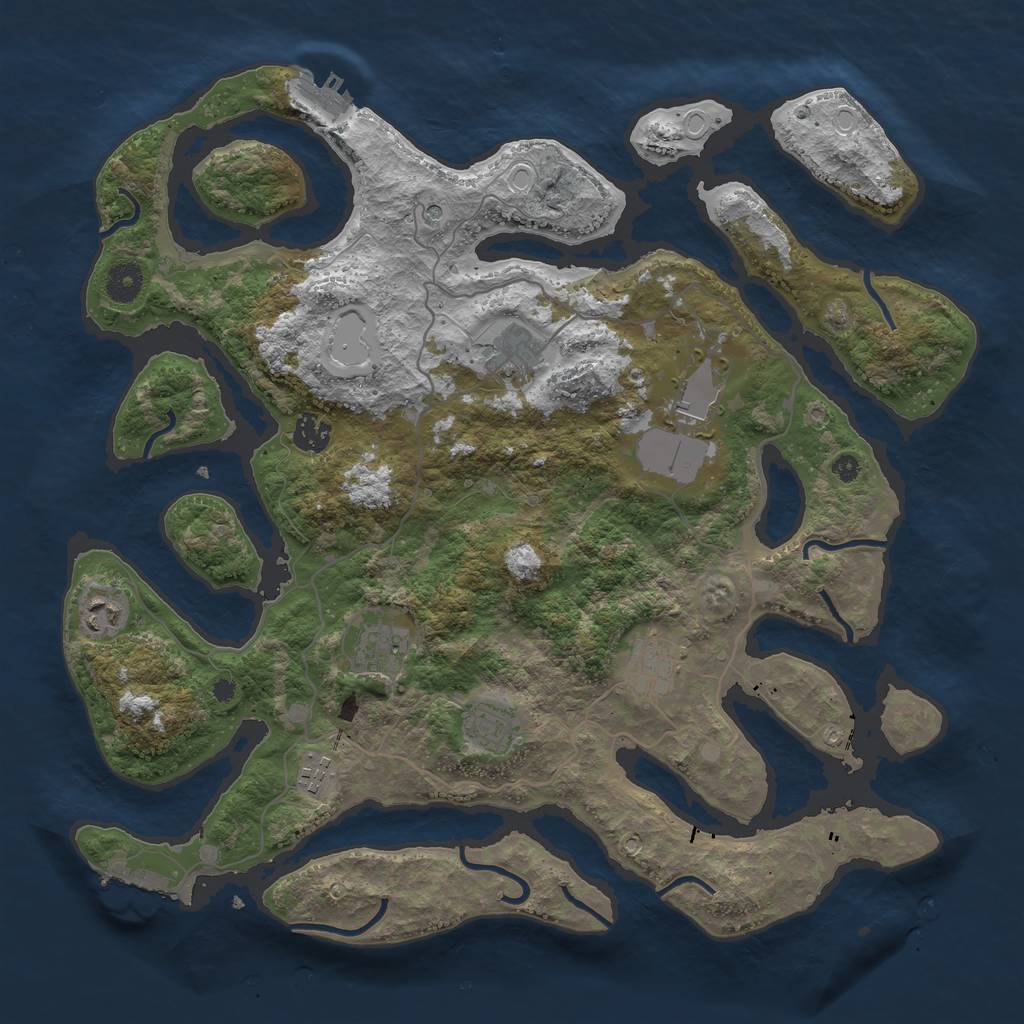 Rust Map: Procedural Map, Size: 4000, Seed: 19533188, 16 Monuments