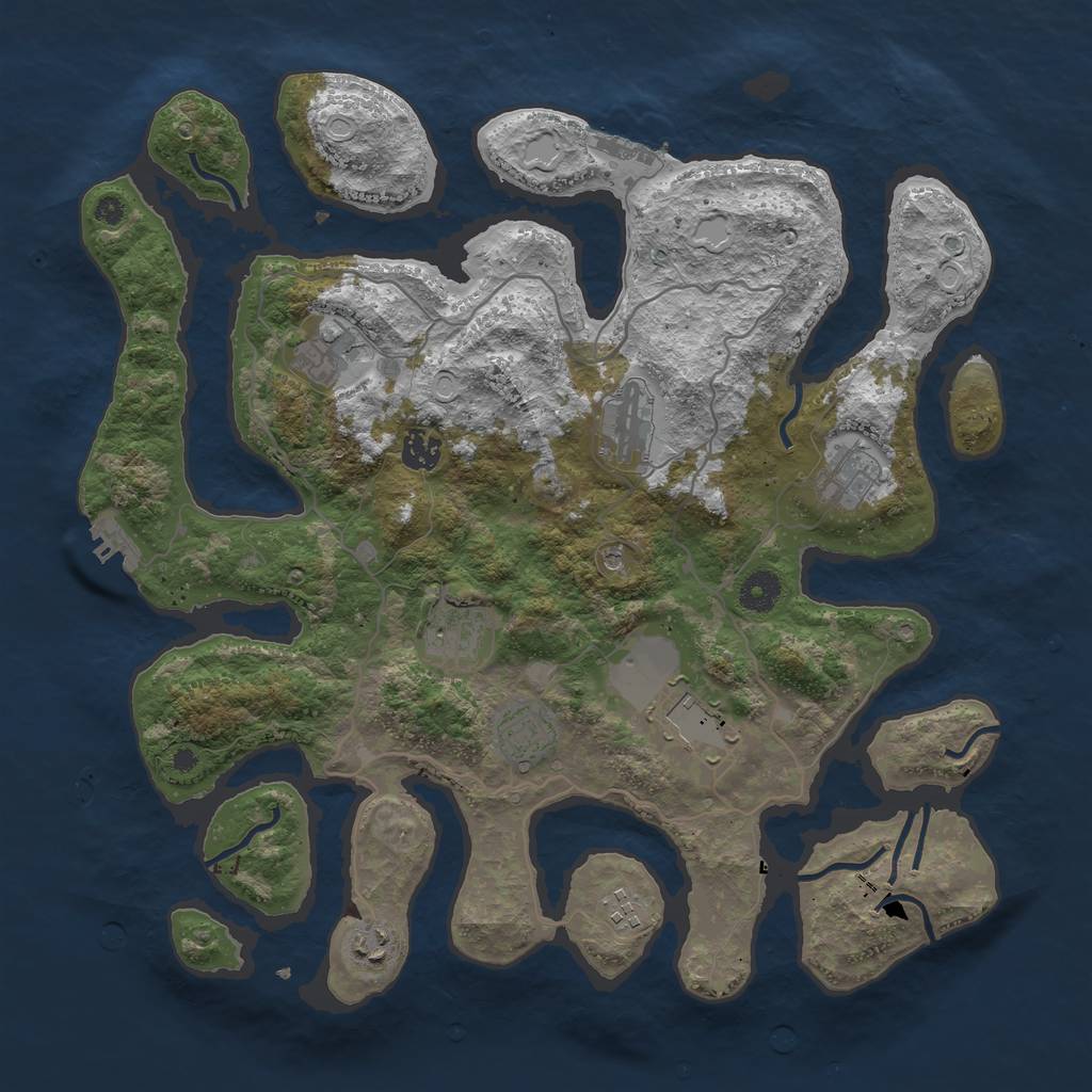 Rust Map: Procedural Map, Size: 4000, Seed: 627820578, 17 Monuments