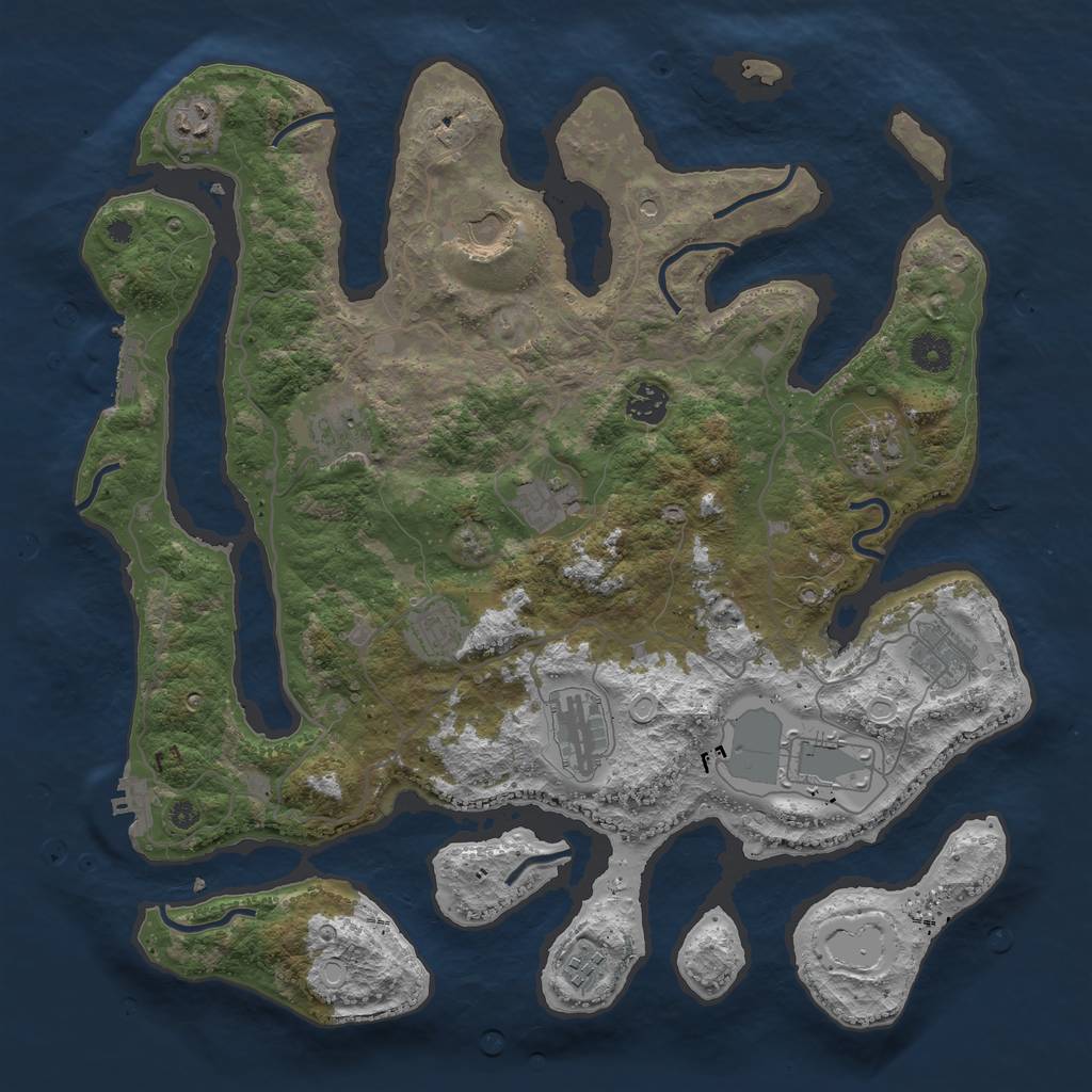 Rust Map: Procedural Map, Size: 4000, Seed: 1985011826, 19 Monuments