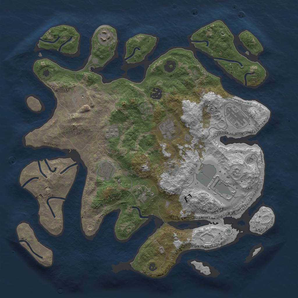 Rust Map: Procedural Map, Size: 3750, Seed: 867184573, 15 Monuments