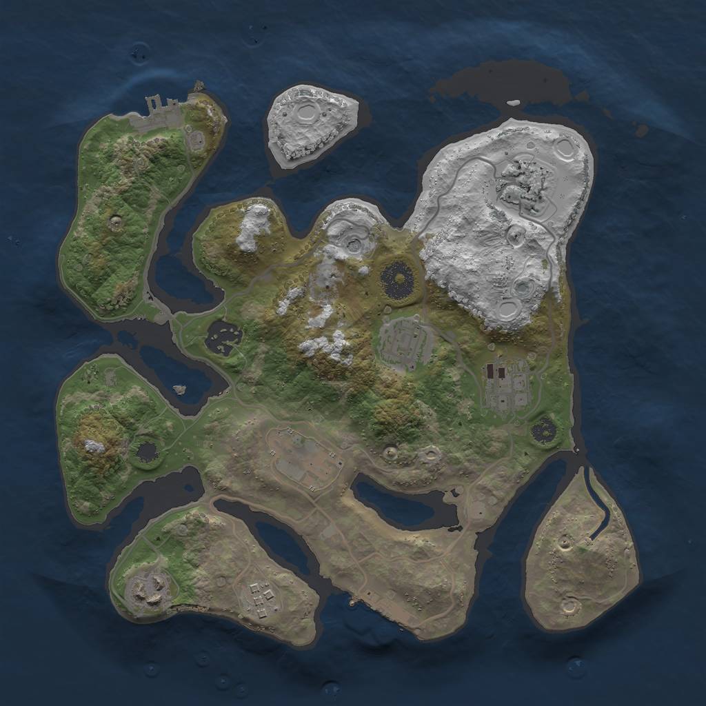 Rust Map: Procedural Map, Size: 3000, Seed: 1888696038, 15 Monuments