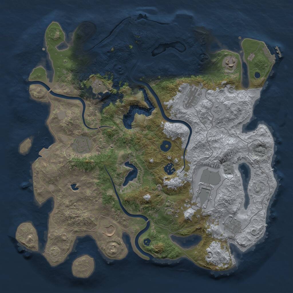 Rust Map: Procedural Map, Size: 4000, Seed: 854118, 16 Monuments