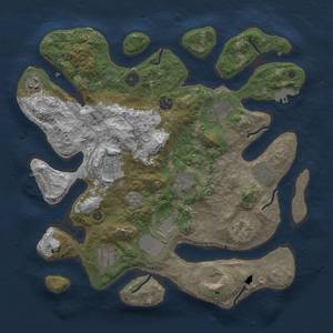 Thumbnail Rust Map: Procedural Map, Size: 3700, Seed: 462137863, 19 Monuments