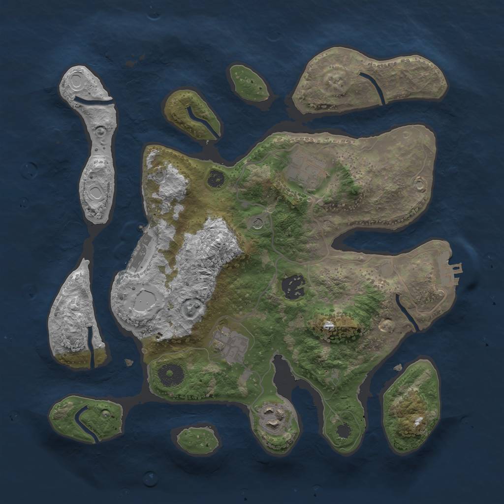 Rust Map: Procedural Map, Size: 3100, Seed: 23234234, 12 Monuments