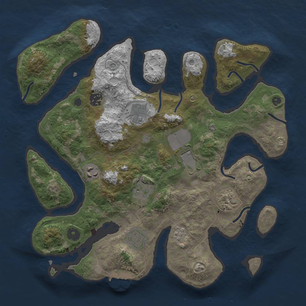 Rust Map: Procedural Map, Size: 3500, Seed: 100026528, 15 Monuments