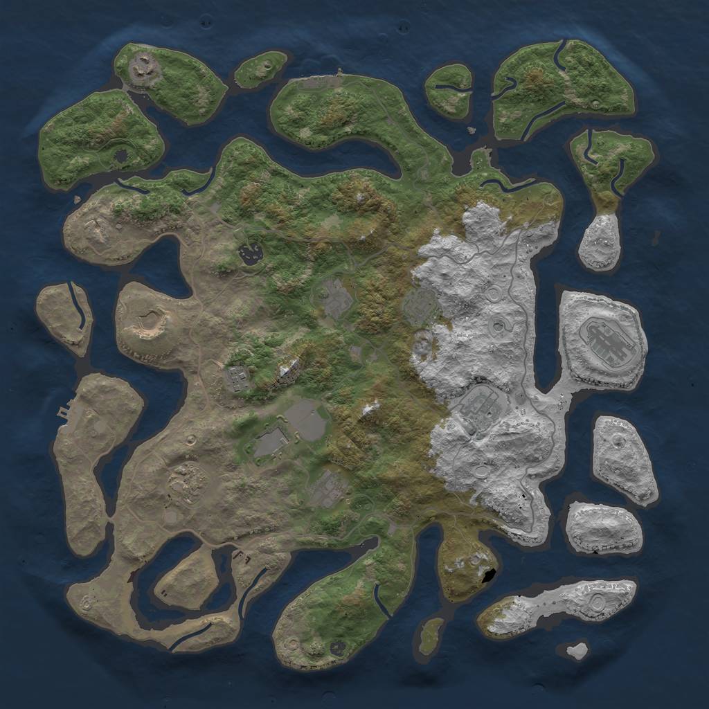Rust Map: Procedural Map, Size: 4500, Seed: 94560963, 19 Monuments