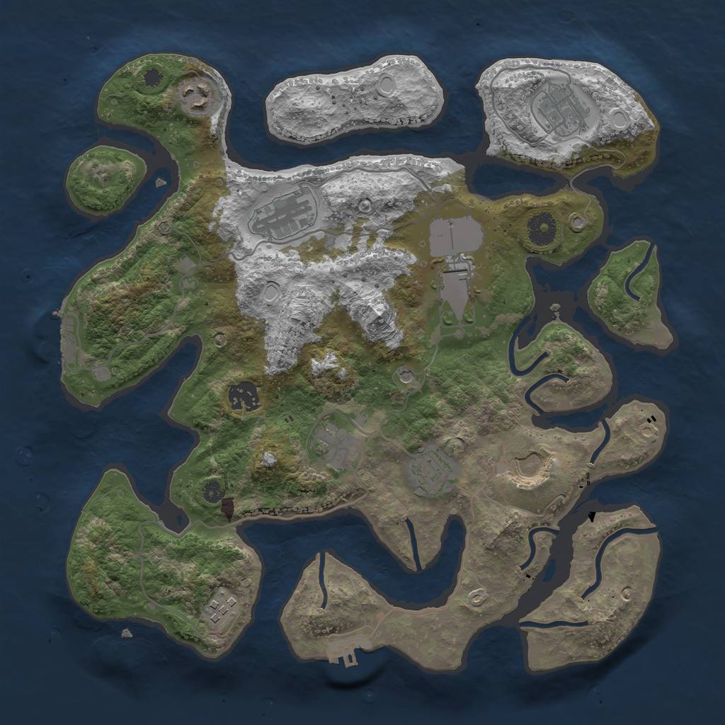 Rust Map: Procedural Map, Size: 3500, Seed: 785365, 17 Monuments