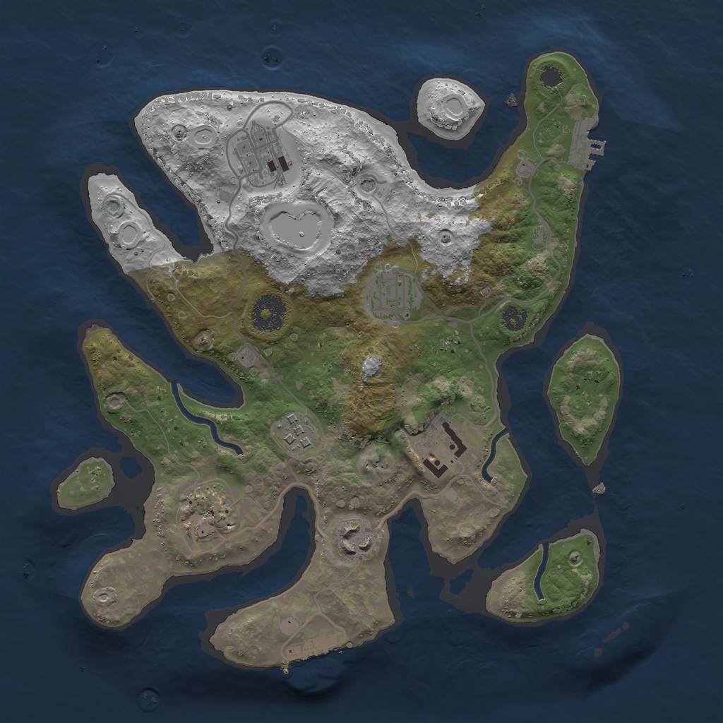 Rust Map: Procedural Map, Size: 3000, Seed: 830392708, 14 Monuments