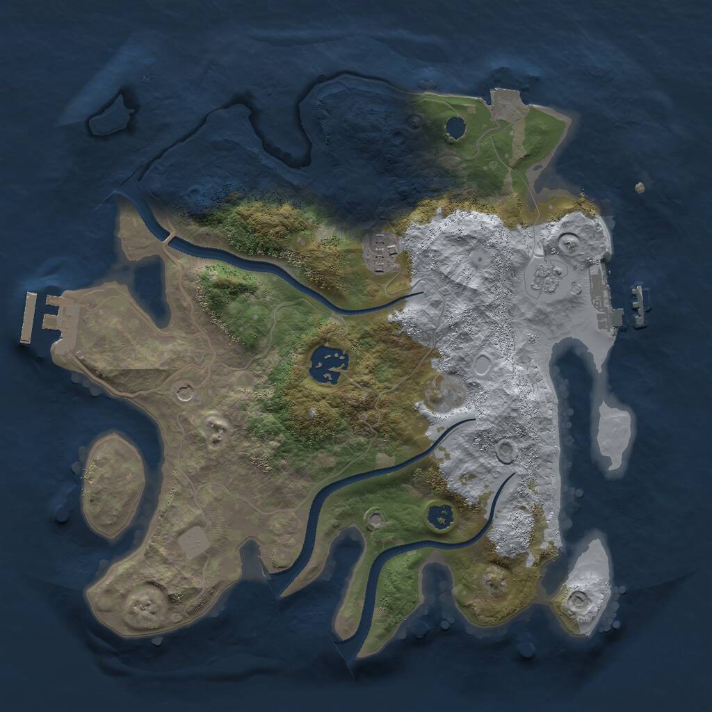 Rust Map: Procedural Map, Size: 2800, Seed: 201050, 7 Monuments