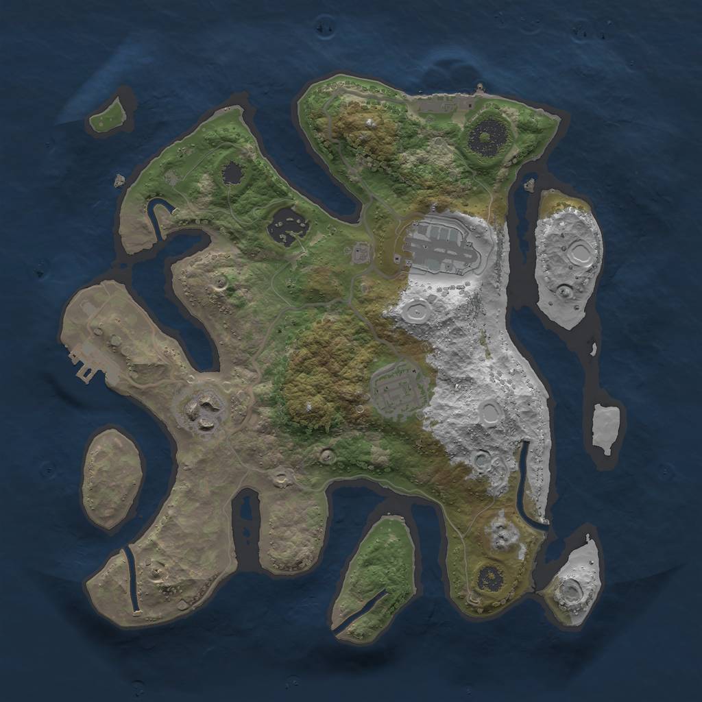 Rust Map: Procedural Map, Size: 2800, Seed: 201050, 11 Monuments