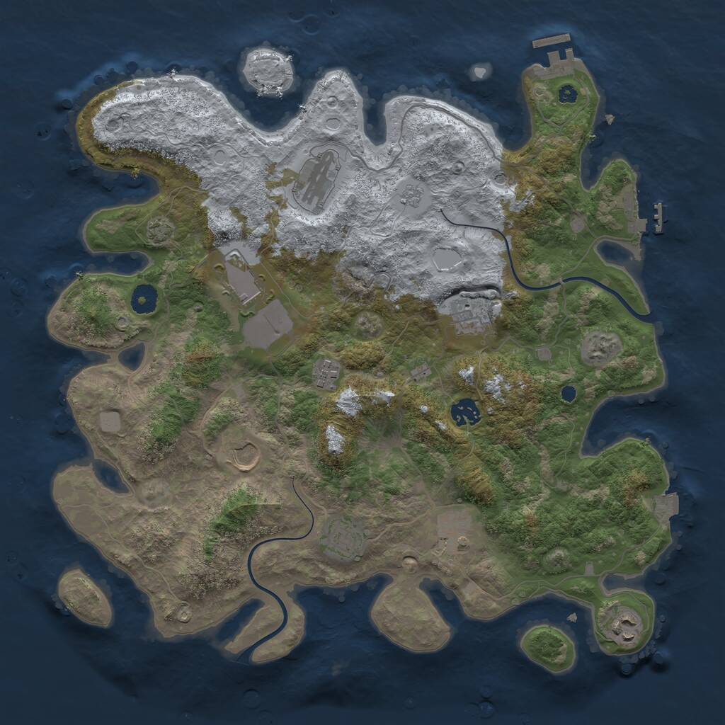 Rust Map: Procedural Map, Size: 3850, Seed: 208170108, 15 Monuments
