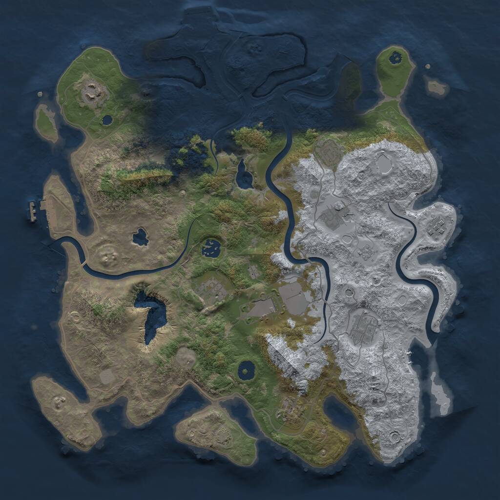 Rust Map: Procedural Map, Size: 4000, Seed: 698251, 15 Monuments