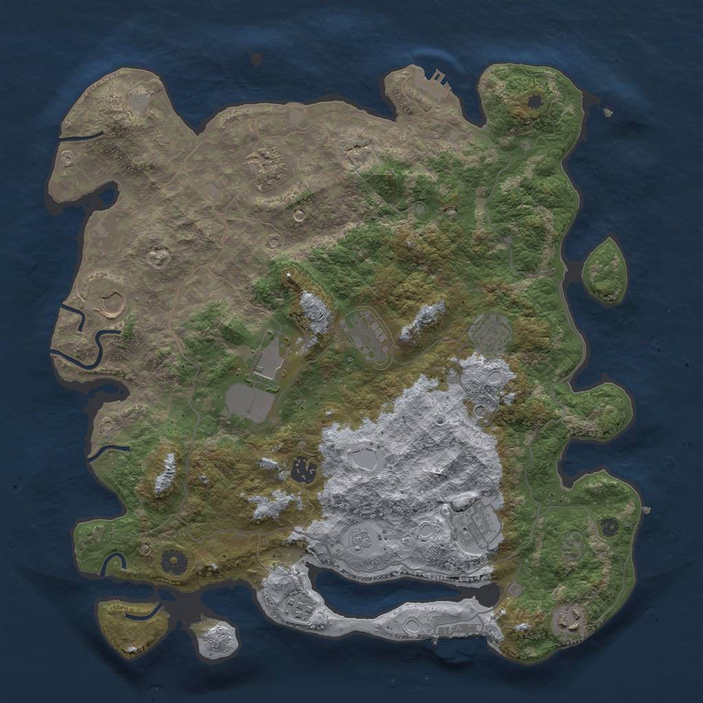 Rust Map: Procedural Map, Size: 4000, Seed: 224965052, 16 Monuments
