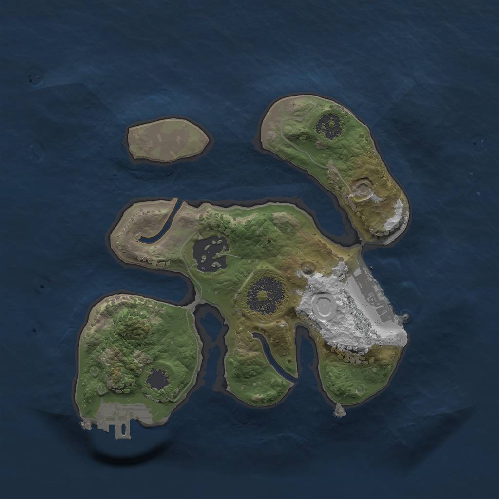 Rust Map: Procedural Map, Size: 2000, Seed: 821146047, 8 Monuments