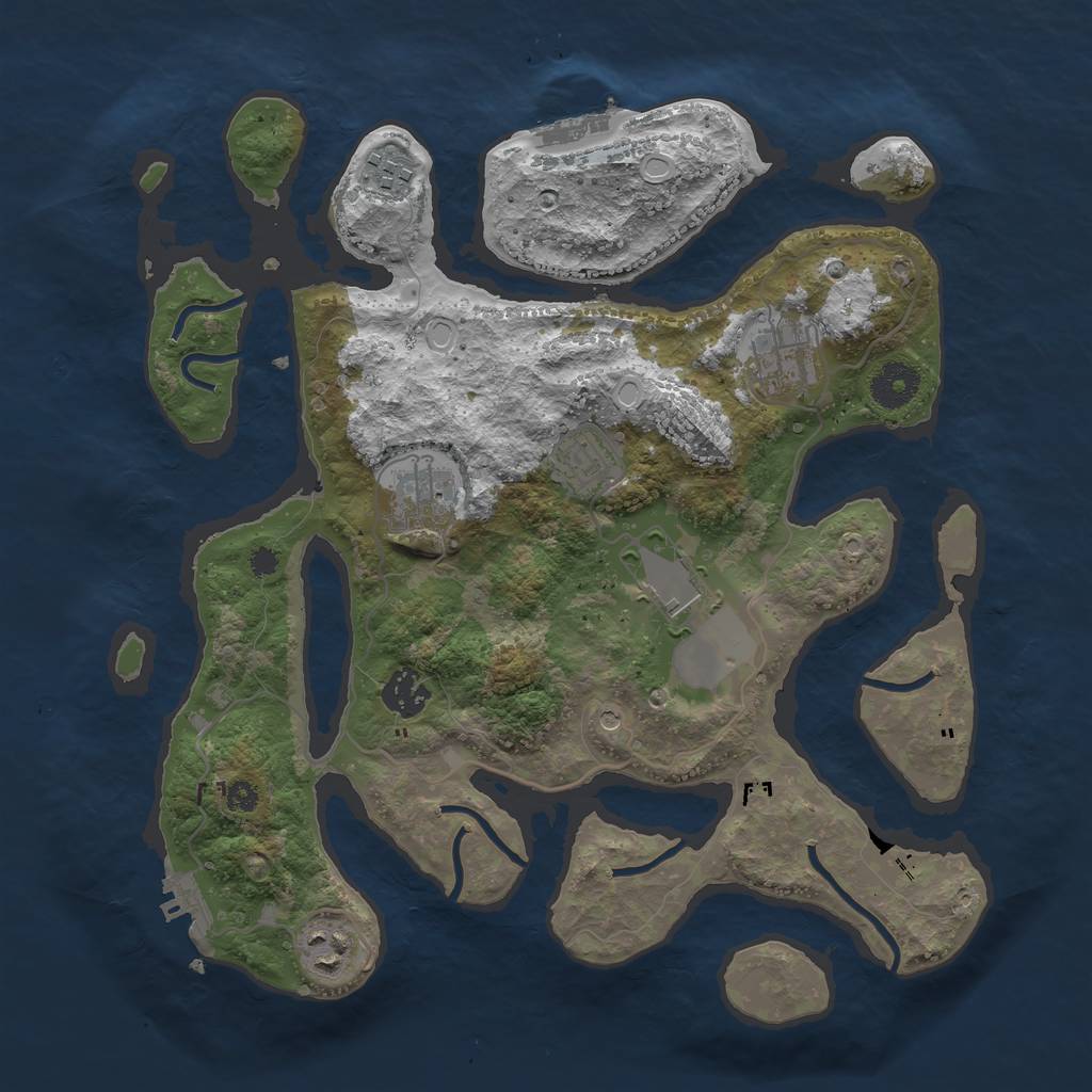 Rust Map: Procedural Map, Size: 3500, Seed: 1244517541, 15 Monuments