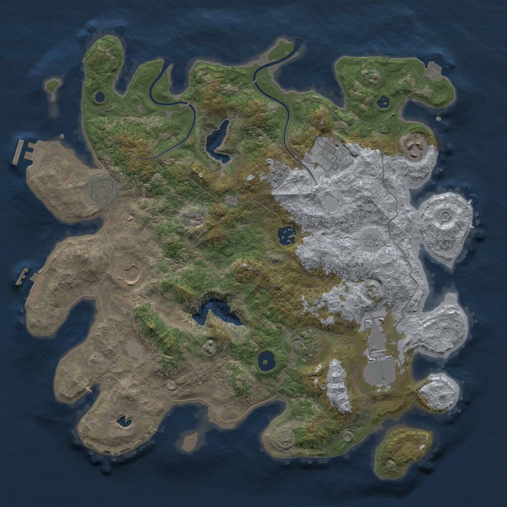 Rust Map: Procedural Map, Size: 4000, Seed: 1129678, 14 Monuments