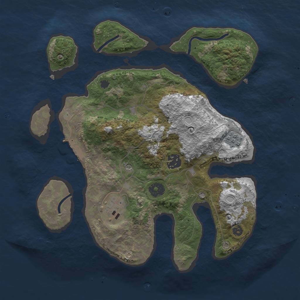 Rust Map: Procedural Map, Size: 3000, Seed: 1456433967, 10 Monuments