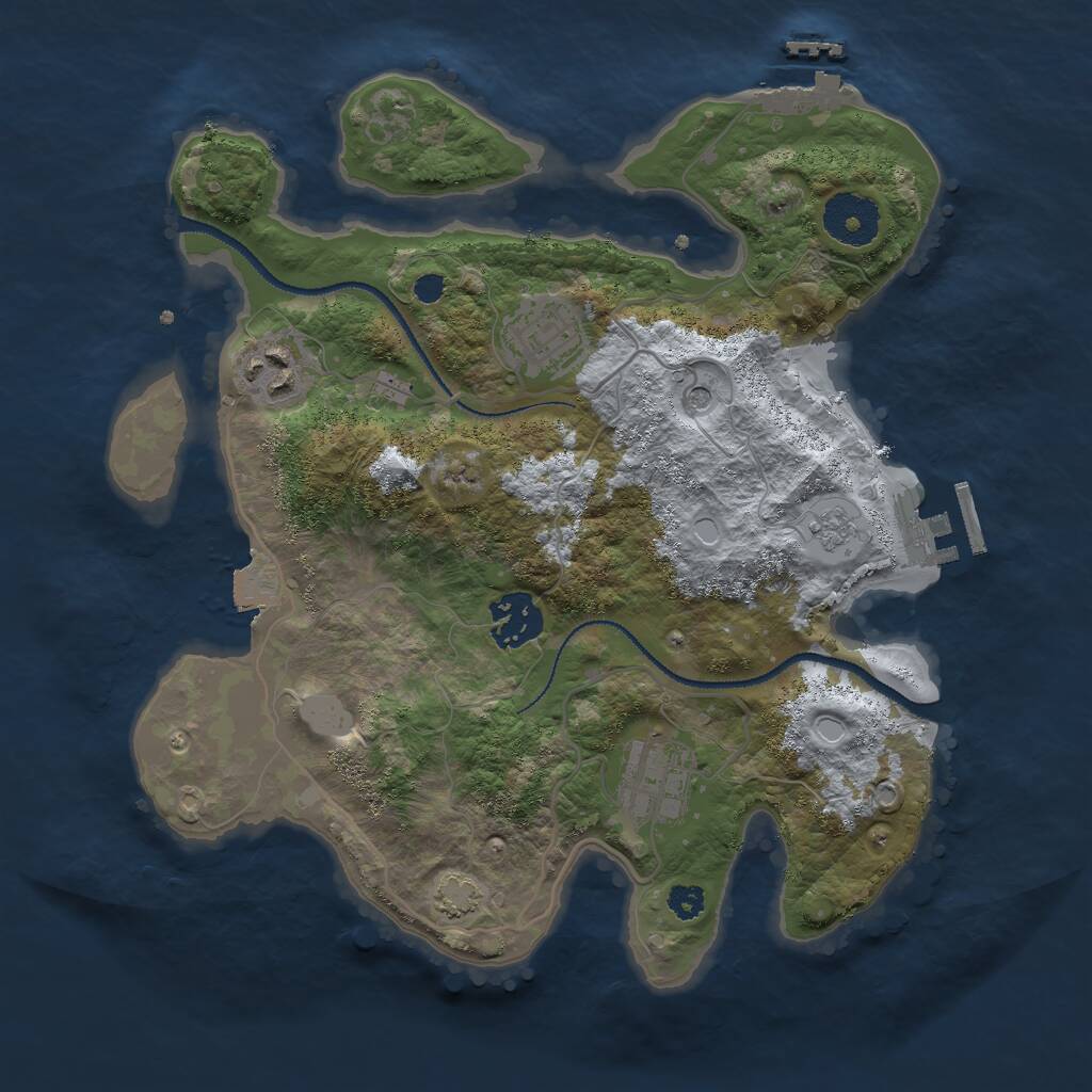 Rust Map: Procedural Map, Size: 3000, Seed: 1456433967, 10 Monuments