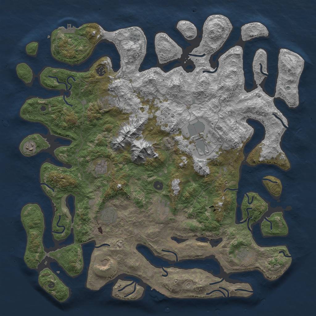 Rust Map: Procedural Map, Size: 5000, Seed: 1559234697, 18 Monuments