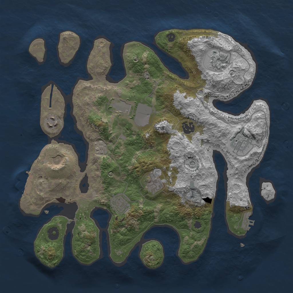 Rust Map: Procedural Map, Size: 3500, Seed: 12234234, 17 Monuments