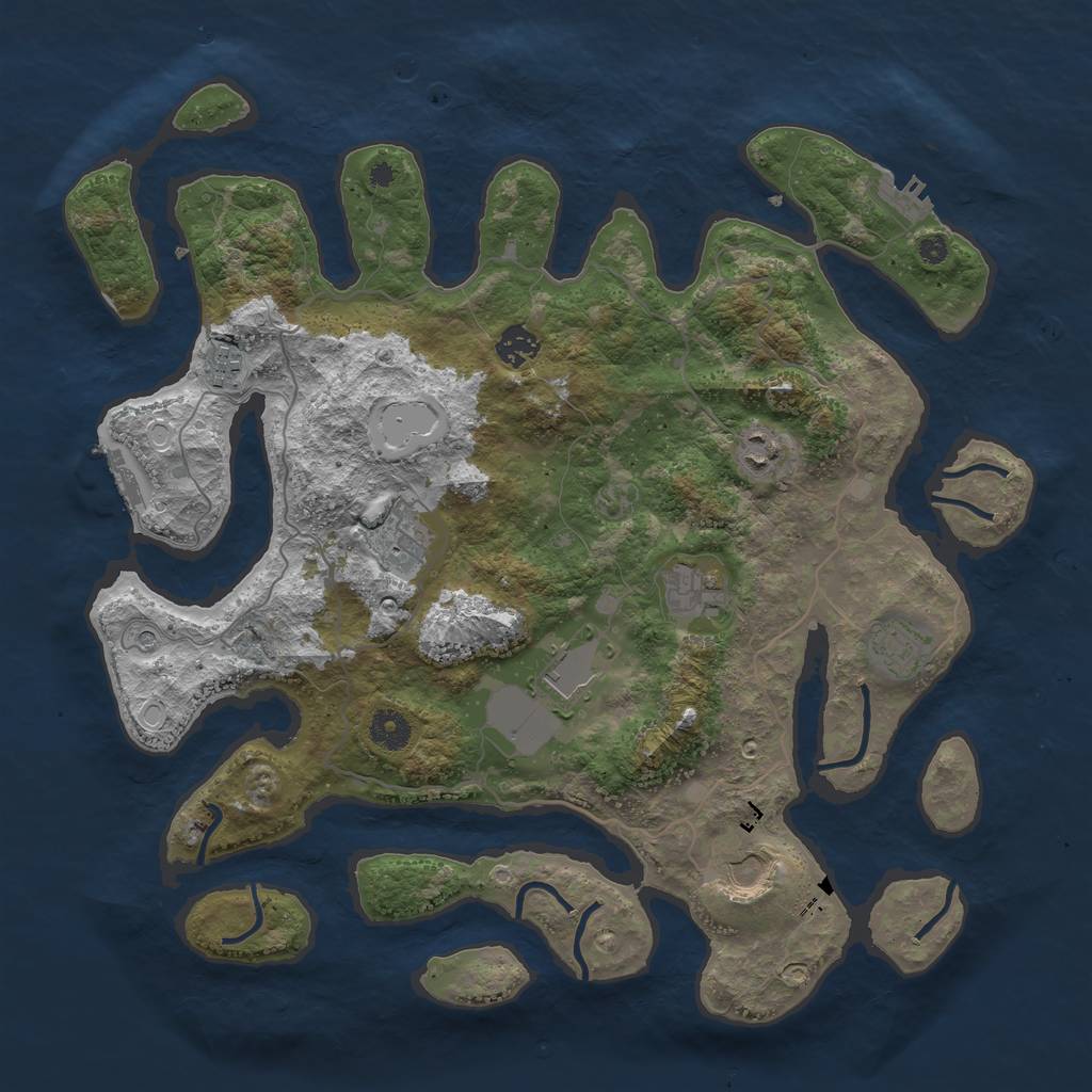 Rust Map: Procedural Map, Size: 4000, Seed: 1815224, 16 Monuments