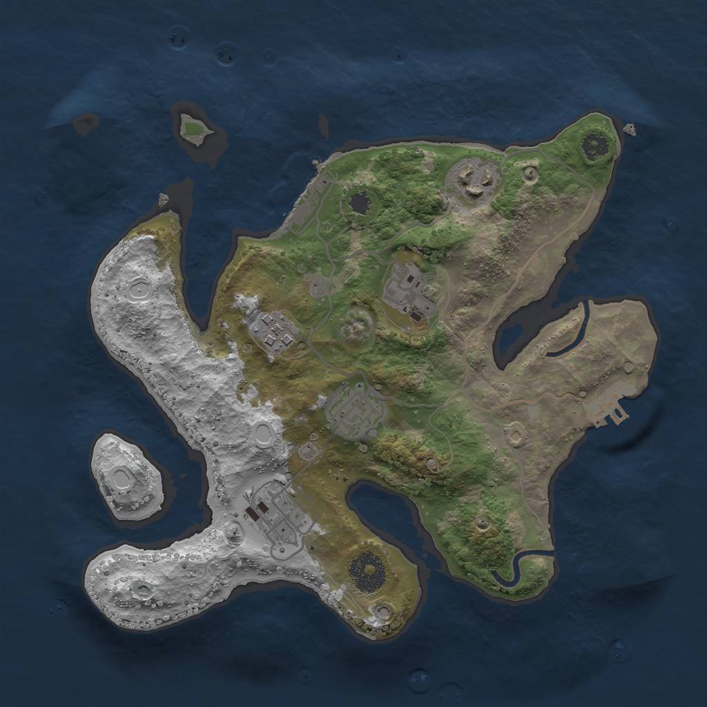 Rust Map: Procedural Map, Size: 2800, Seed: 938345639, 12 Monuments