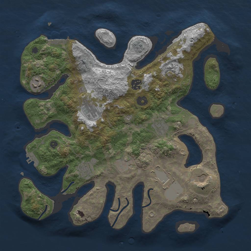Rust Map: Procedural Map, Size: 3500, Seed: 126183484, 18 Monuments
