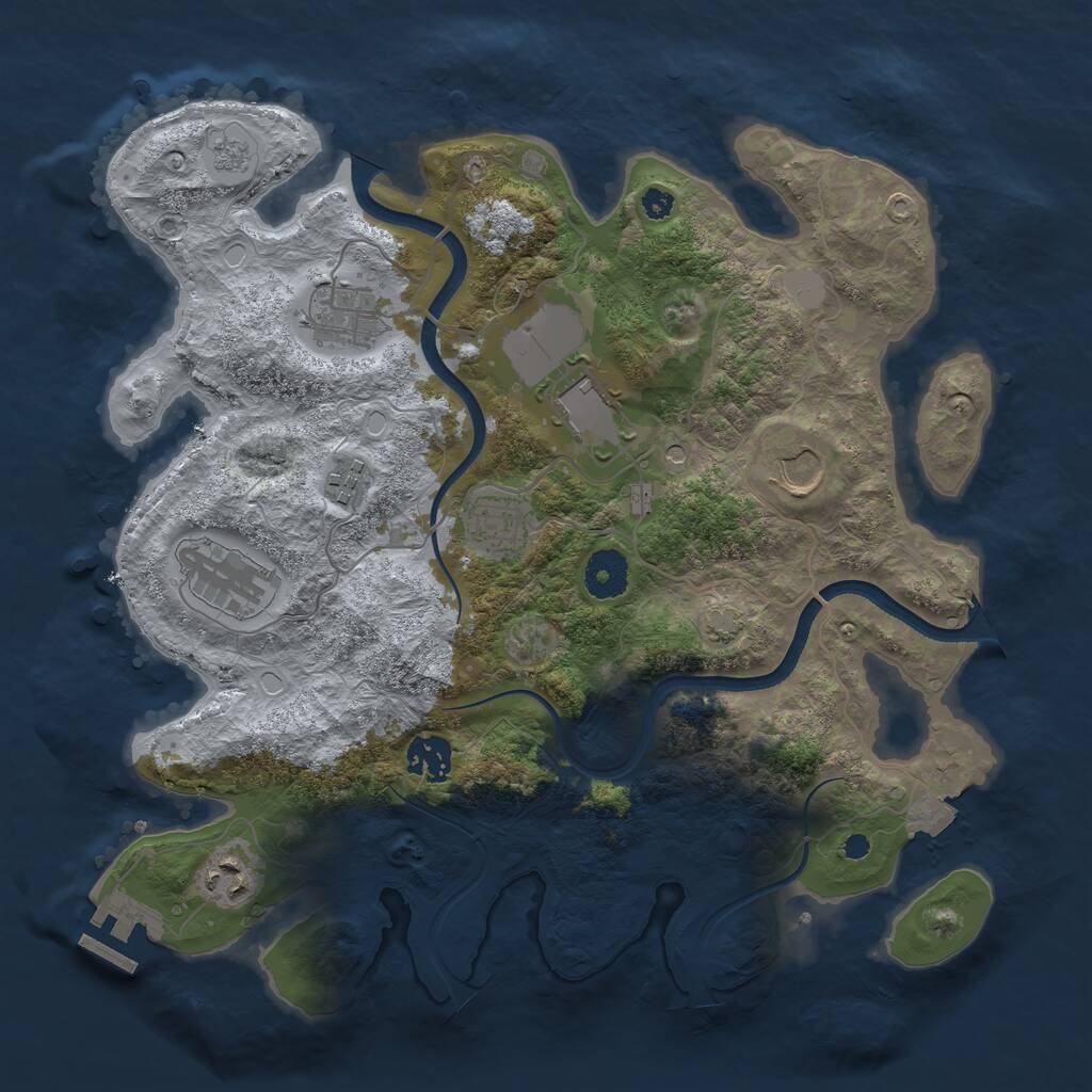 Rust Map: Procedural Map, Size: 3500, Seed: 651931902, 13 Monuments